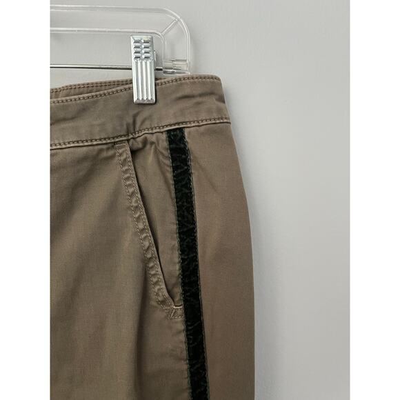 Anthropologie Relaxed Striped Chino Pants Velvet Army Green Boho Womens Size 30 - Picture 5 of 13